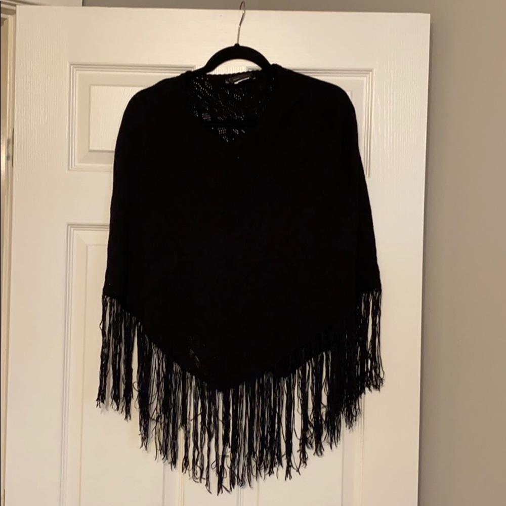 BCBG Black poncho